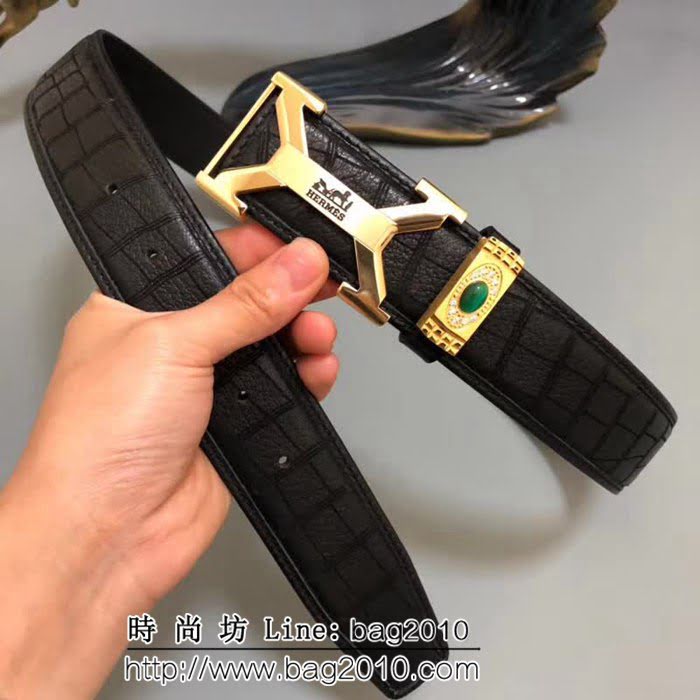 愛馬仕HERMES 南非野生鹿皮 精湛簡約高端男士皮帶 HHG1818